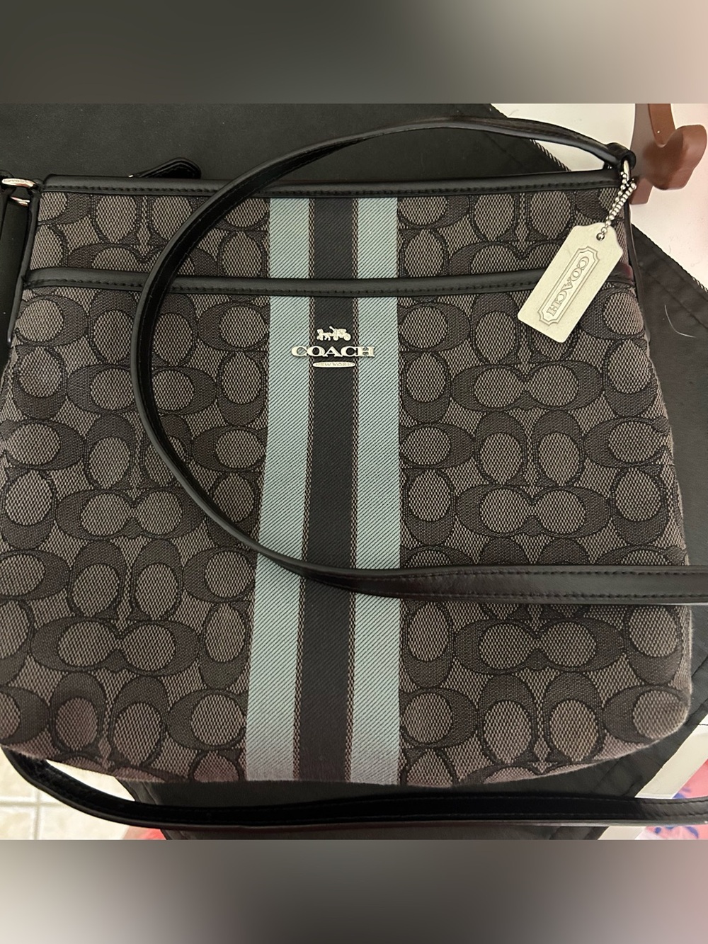 Coach Black Tote with Brown Handles (No Call outs)